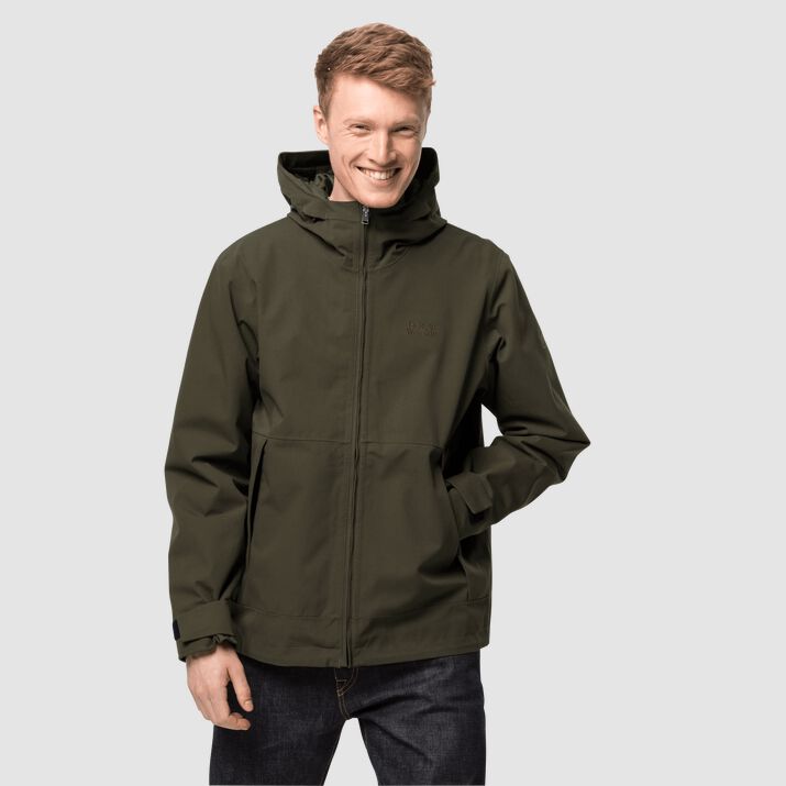 Chamarra Hardshell Jack Wolfskin Cold Canyon Hombre Verdes Mexico-9436181